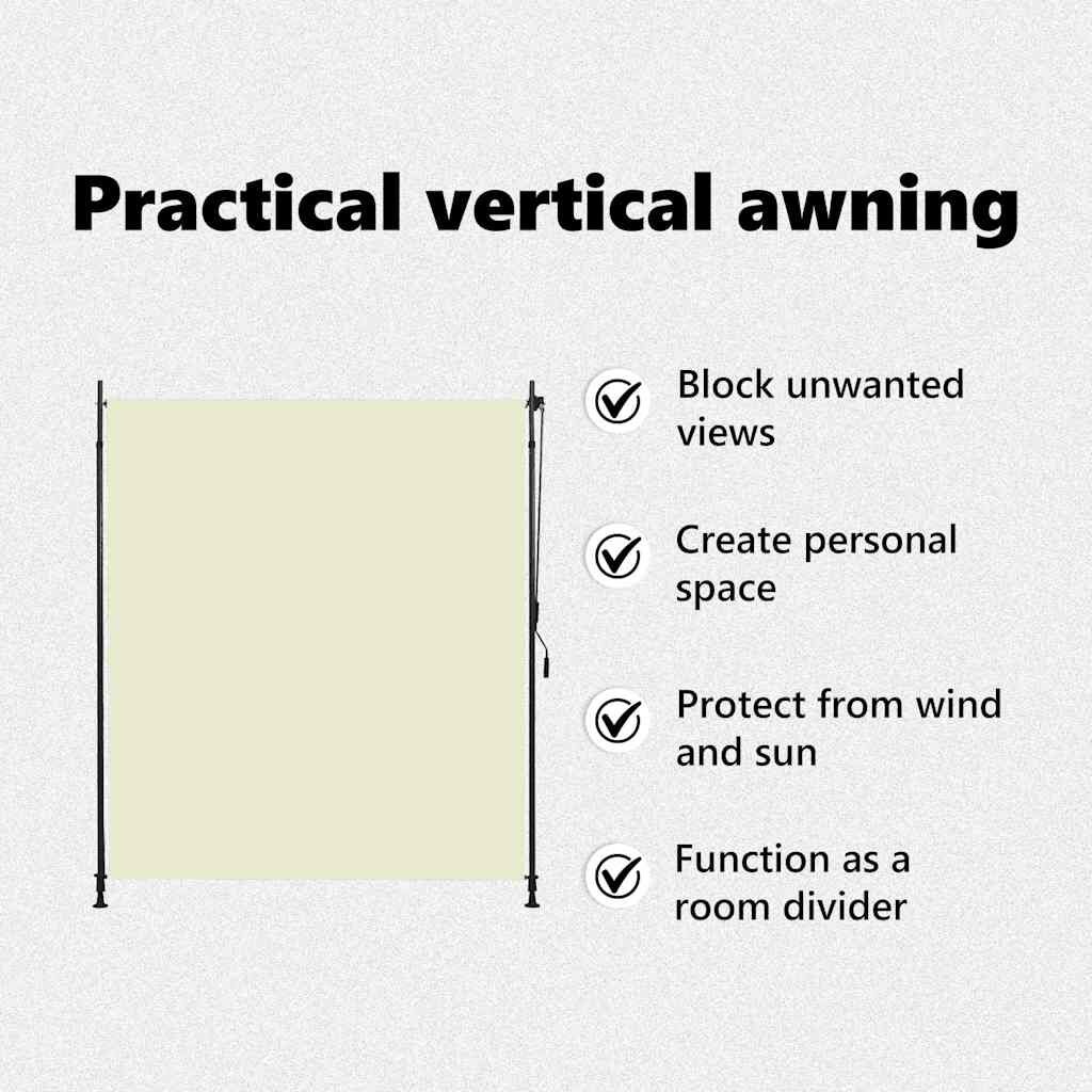 vidaXL Rolgordijn Buiten Crème 200x270 cm - 61% Korting!