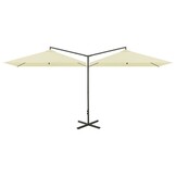VidaXL Dubbele Parasol 600x300cm Zandkleurig - 51% Korting!
