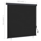 VidaXL Rolgordijn Buiten 160x250cm Antraciet - 61% Korting!