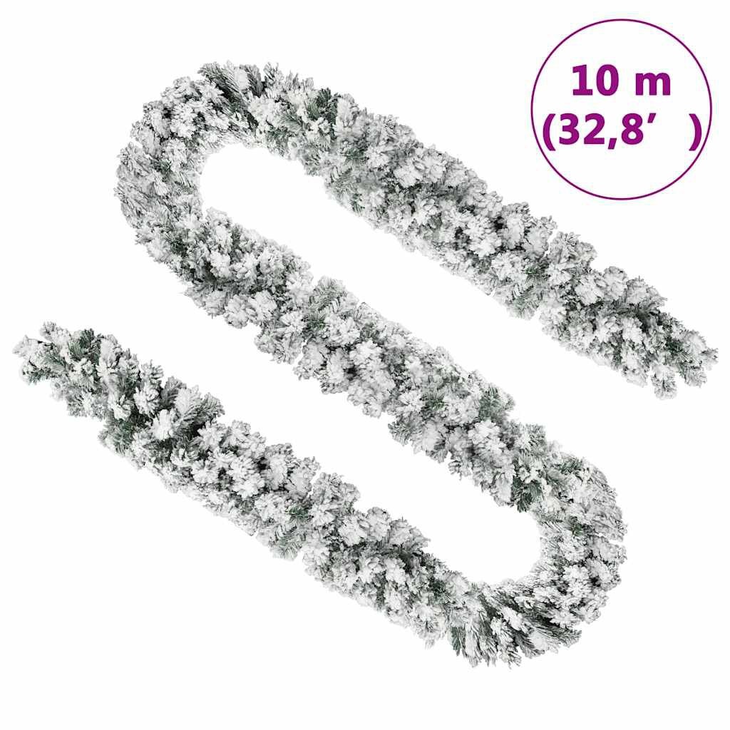 vidaXL Kerstslinger 10m PVC Groen met Sneeuw - 42% Korting!