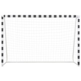 VidaXL Voetbaldoel 300x200x90cm Metaal Zwart/Wit - 40% Korting!