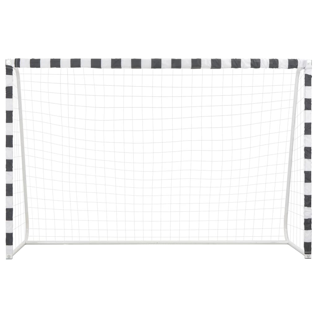 VidaXL Voetbaldoel 300x200x90cm Metaal Zwart/Wit - 40% Korting!