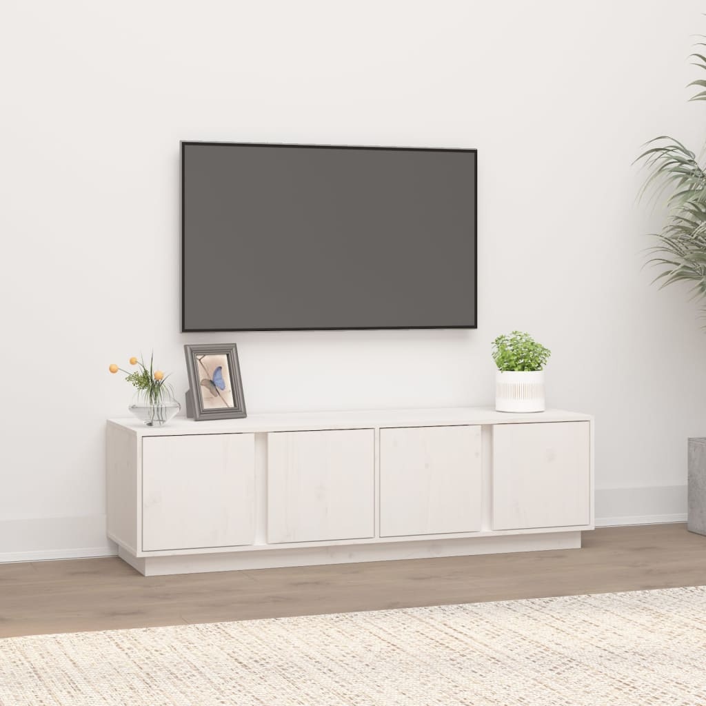 VidaXL TV-meubel Grenenhout Wit 140x40x40cm | Nu 55% Korting!