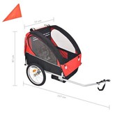 vidaXL Fietstrailer 30kg Zwart/Rood - Nu met 55% Korting!