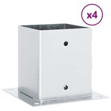 vidaXL Paalvoeten Vierkant (4 st) - Gegalvaniseerd Staal - 40% Korting!
