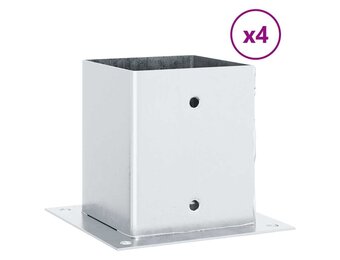 vidaXL Paalvoeten Vierkant (4 st) - Gegalvaniseerd Staal - 40% Korting!