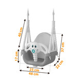 Schommel Baby Olifant 40% Korting! Grijs-Wit (Tot 7 Jaar)