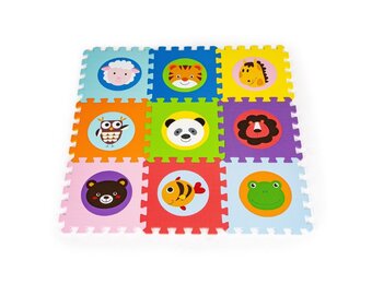 Grote Speelmat Kinderen Dieren Puzzel 90x90cm - 40% Korting!