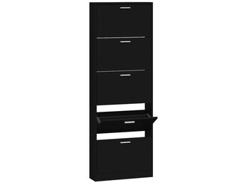 VidaXL Schoenenkast Bewerkt Hout Zwart - Nu met 40% Korting!