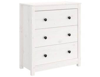 vidaXL Dressoir Grenenhout Wit 70x35x80 cm - Nu 40% Korting!