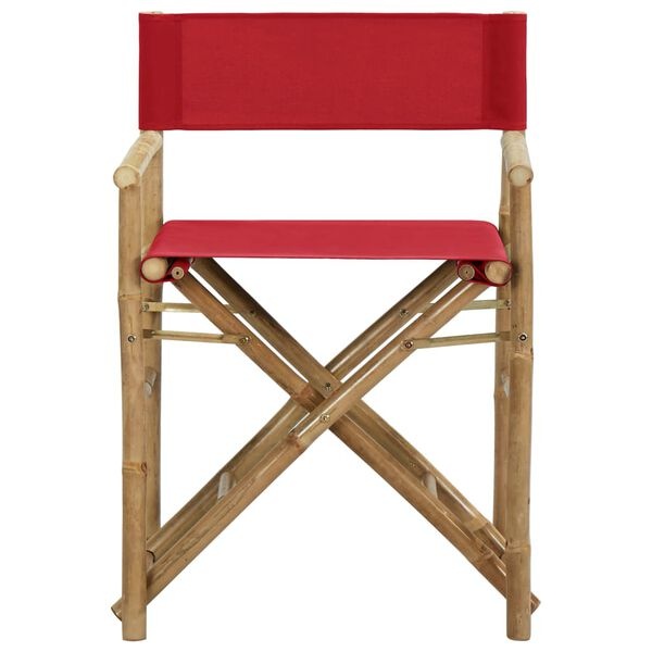 VidaXL Regisseursstoelen Bamboe & Stof (2st) Rood - 55% Korting!