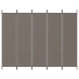 vidaXL Kamerscherm 5 panelen 250x200cm Antraciet | 40% Korting!