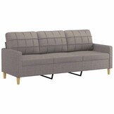 VidaXL Driezitsbank Stof Taupe - 40% Korting! Comfort & Stijl
