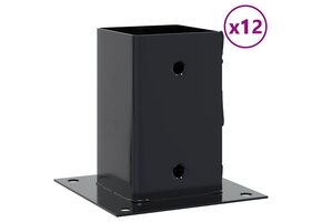 vidaXL Spokkels vierkant 12 st 91x91mm Antraciet - 40% Korting!