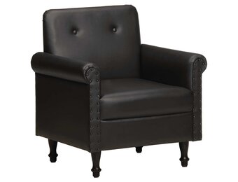 VidaXL Kuipstoel Echt Leer Zwart | 40% Korting | Zo Goed Als Nieuw!