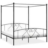 VidaXL Hemelbedframe Metaal Zwart 180x200 cm | Nu 55% Korting!