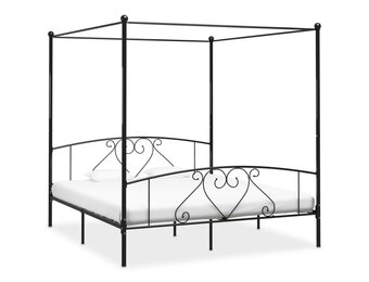 VidaXL Hemelbedframe Metaal Zwart 180x200 cm | Nu 55% Korting!
