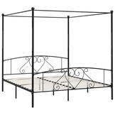 VidaXL Hemelbedframe Metaal Zwart 180x200 cm | Nu 55% Korting!