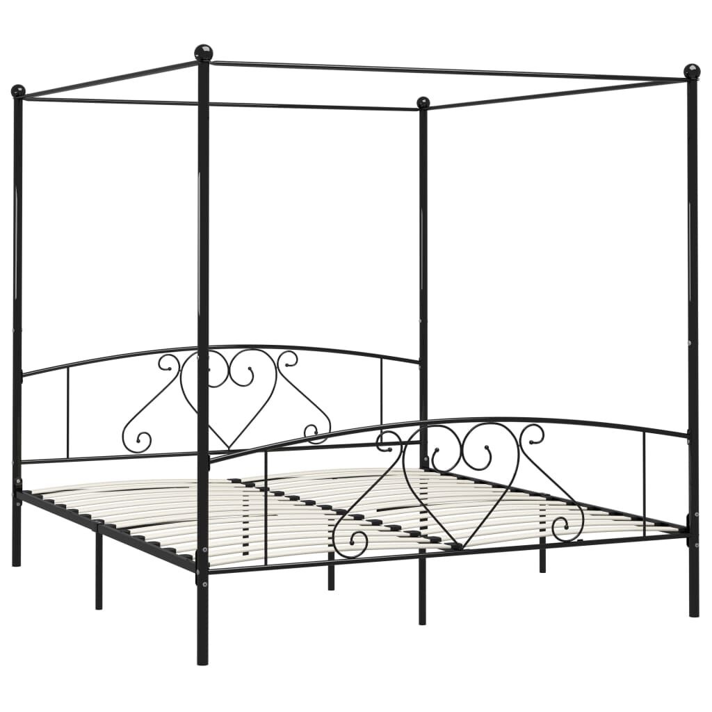 VidaXL Hemelbedframe Metaal Zwart 180x200 cm | Nu 55% Korting!