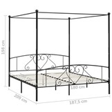 VidaXL Hemelbedframe Metaal Zwart 180x200 cm | Nu 55% Korting!