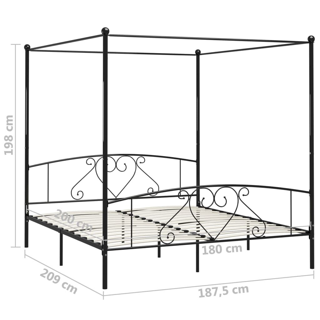 VidaXL Hemelbedframe Metaal Zwart 180x200 cm | Nu 55% Korting!
