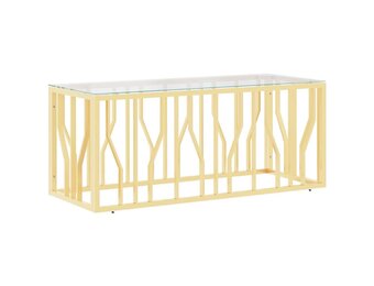 vidaXL Salontafel Roestvrij Staal & Glas (40% Korting!) - 110x45x45 cm