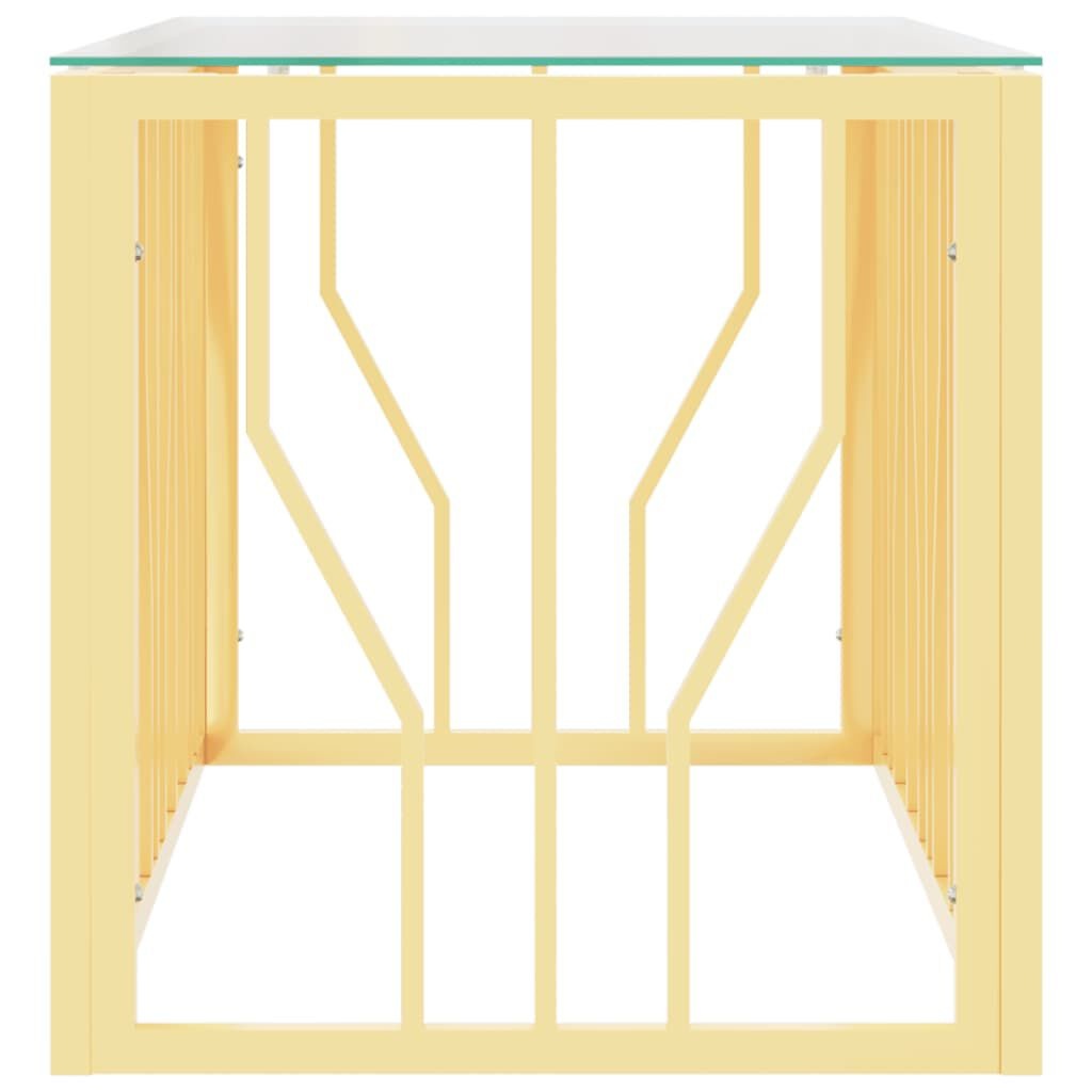 vidaXL Salontafel Roestvrij Staal & Glas (40% Korting!) - 110x45x45 cm