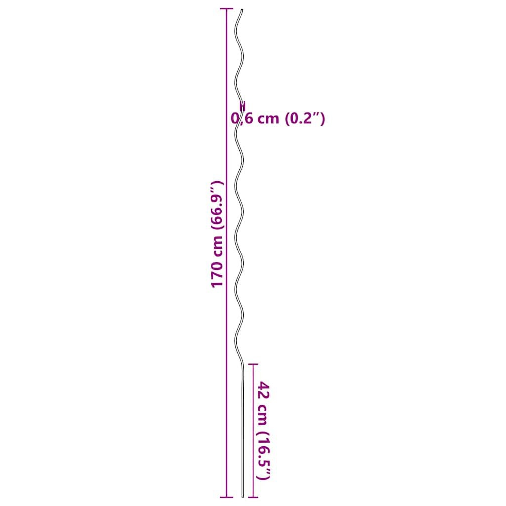 vidaXL Spiraal Plantenstok 170cm Gegalvaniseerd Staal - 20 Stuks | 40% Korting!