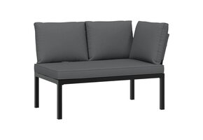 vidaXL Tuinbank met kussens aluminium zwart