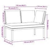 vidaXL Tuinbank met kussens aluminium zwart