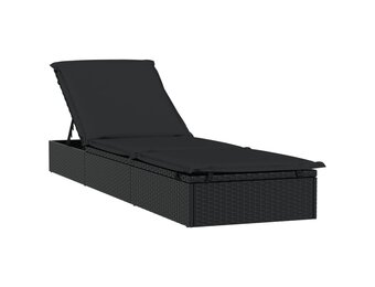 vidaXL Ligbed met Kussen Zwart (64% KORTING!) - Nu Extra Voordelig!