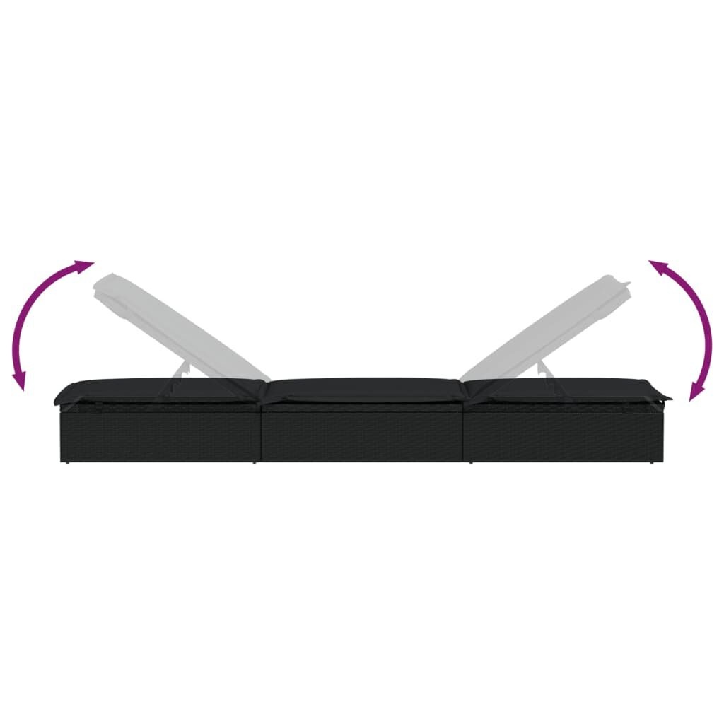 vidaXL Ligbed met Kussen Zwart (64% KORTING!) - Nu Extra Voordelig!