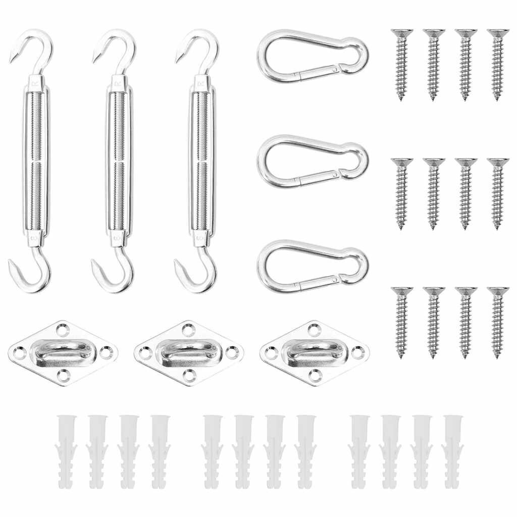 VidaXL 9-delige Zonnescherm Accessoireset RVS - 46% Korting!