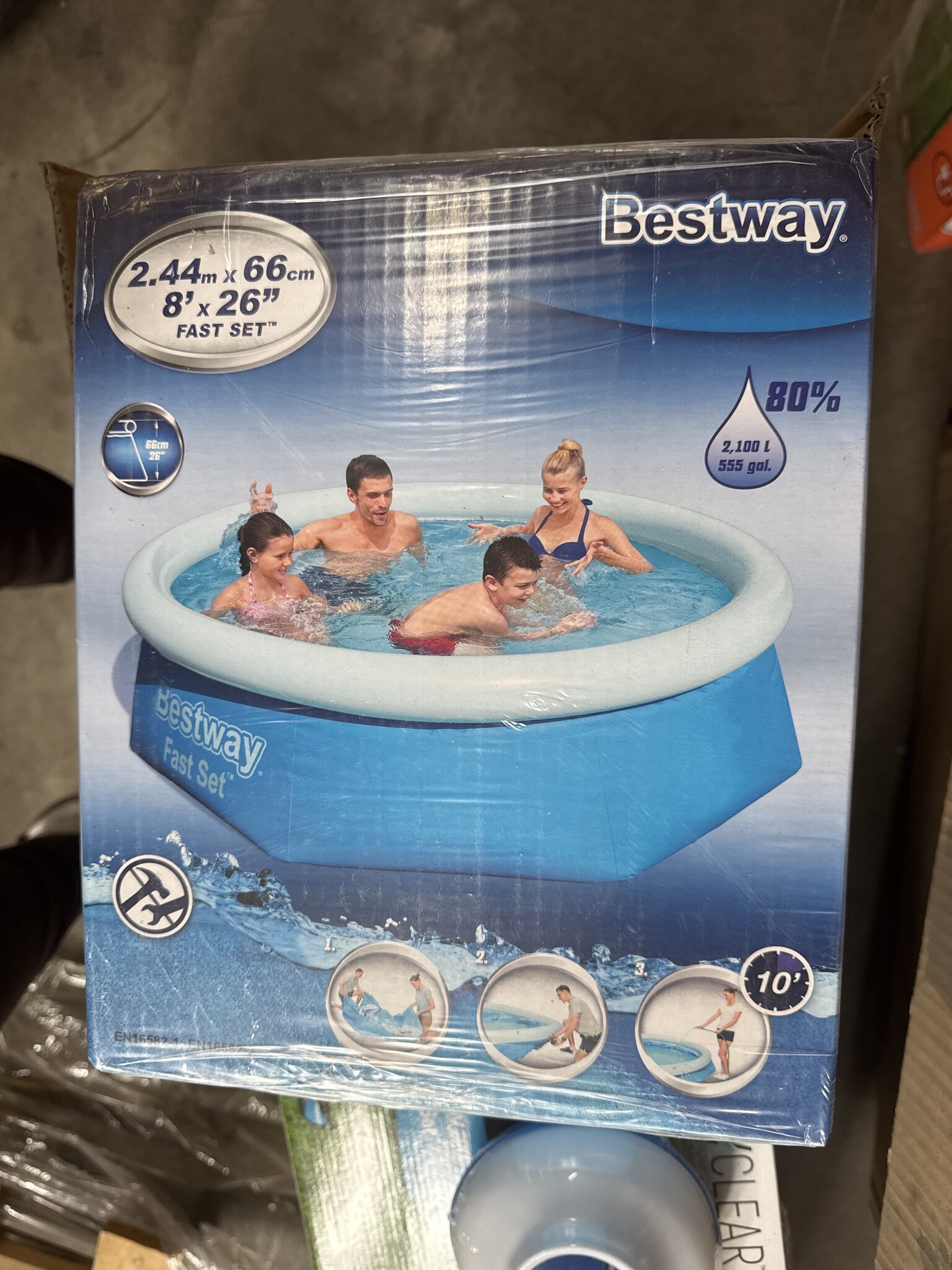 Bestway Fast Set Zwembad | 244x61cm Rond Blauw | -51% Korting! Uniek Aanbod!