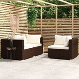VidaXL Loungeset Poly Rattan Bruin - 64% Korting! Snel Beslissen!