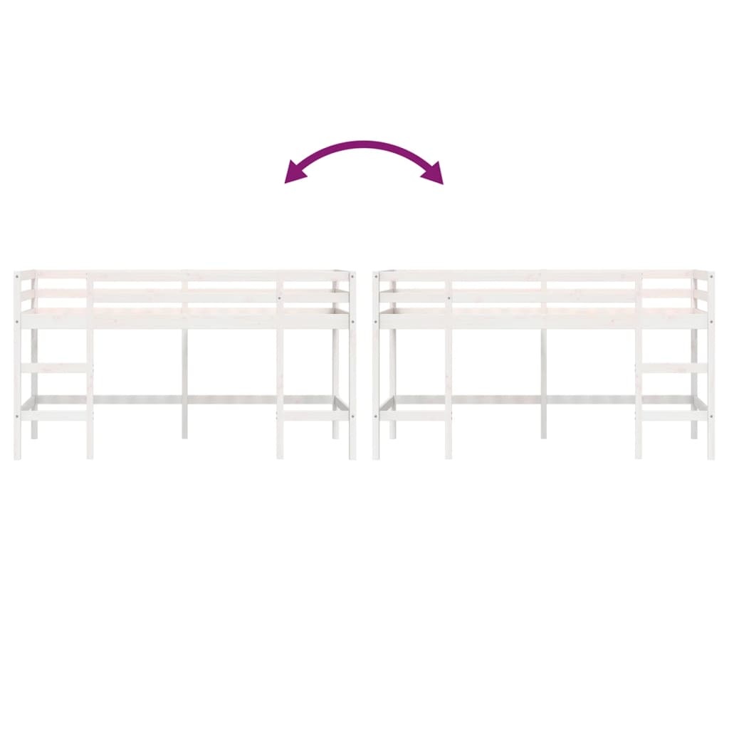 vidaXL Kinderhoogslaper Grenenhout Wit 90x200 cm - Nu 35% Korting!