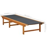 vidaXL Ligbed met Tafel - Massief Acaciahout & Textileen - 40% Korting!
