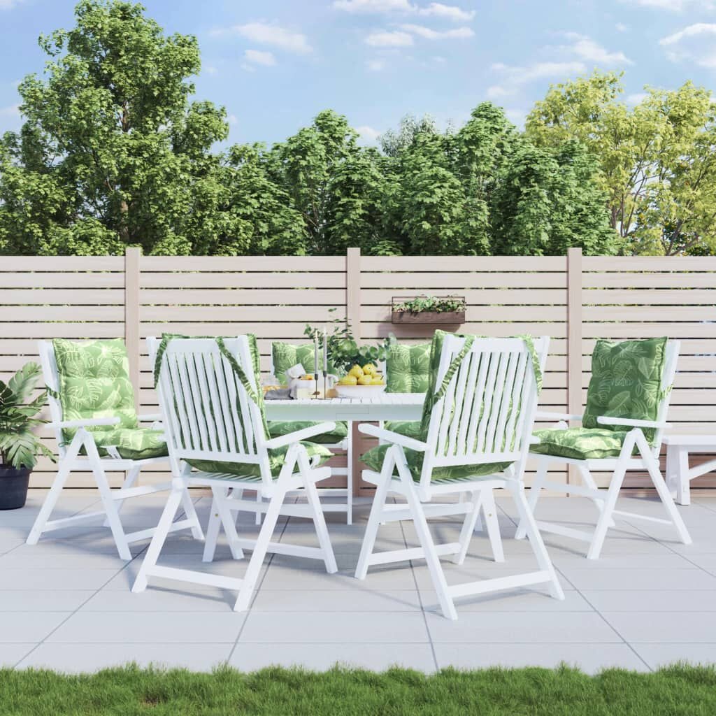 VidaXL Stoelkussens 6 st. Lage Rug, Bladpatroon - 61% Korting!