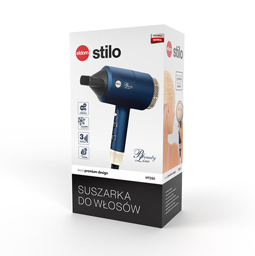 ELDOM HT250 Föhn met Spiegel - 1800W - Blauw - 46% Korting!