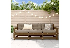 vidaXL 3-delige Loungeset Grenenhout - 56% Korting! Tuinmeubelen