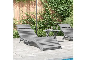 VidaXL Ligbed Acaciahout Grijs - 56% Korting! Profiteer Nu!