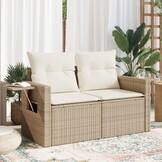 VidaXL Tuinbank Poly Rattan Beige (2-zits) - 56% Korting!
