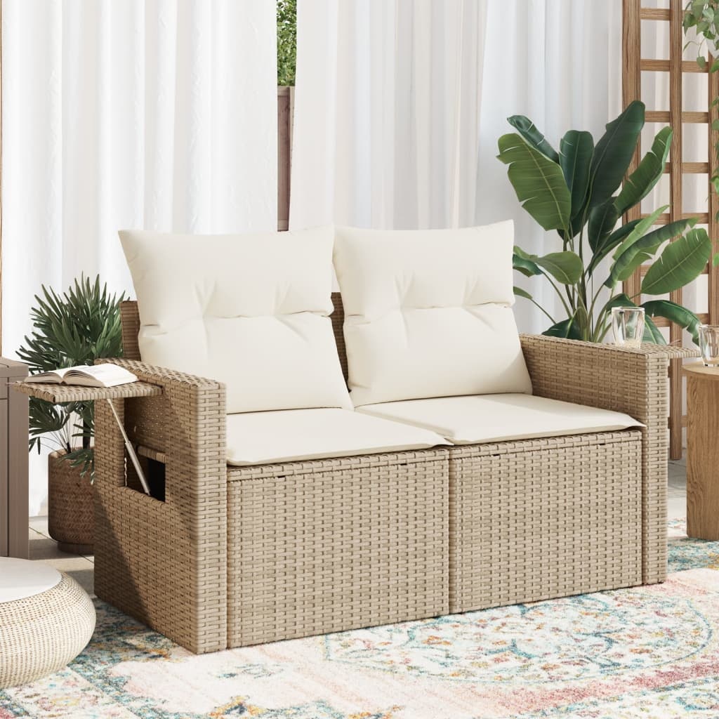 VidaXL Tuinbank Poly Rattan Beige (2-zits) - 56% Korting!