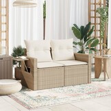 VidaXL Tuinbank Poly Rattan Beige (2-zits) - 56% Korting!