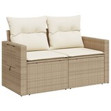 VidaXL Tuinbank Poly Rattan Beige (2-zits) - 56% Korting!