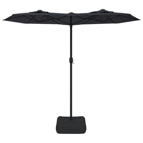 VidaXL Dubbele Parasol met LED's - Zwart | 67% Korting!