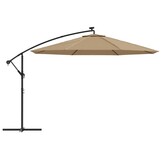 VidaXL Zweefparasol Taupe 350cm met LED - 61% Korting! Laatste Stuk!