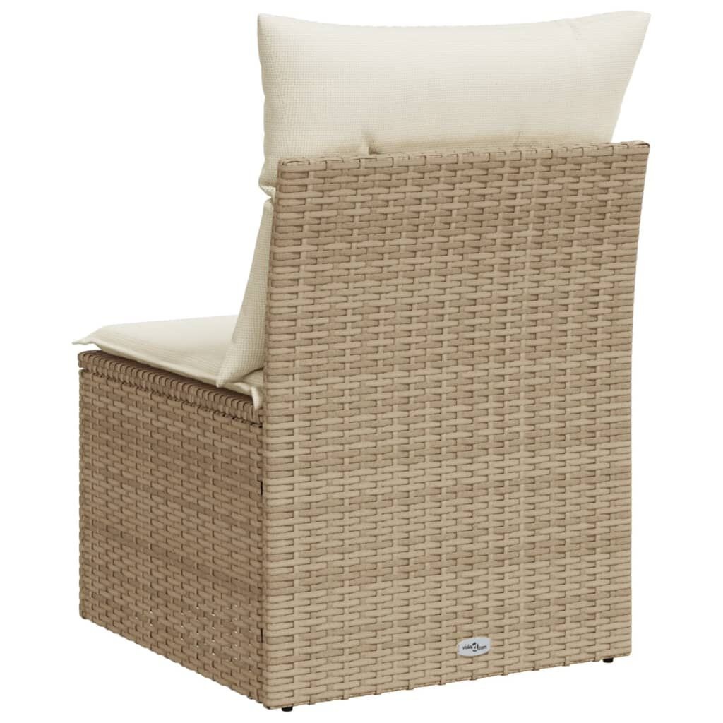 VidaXL Tuinbank Poly Rattan Beige met Kussens | 56% Korting!