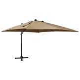 vidaXL Zweefparasol Taupe 300cm met LED - 70% Korting! (1 Stuk)