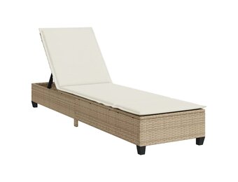 vidaXL Ligstoel Polyrotan Beige - 40% Korting! Perfect voor de zomer